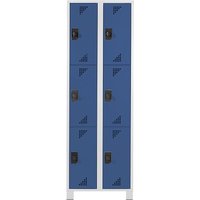 eurokraft pro 2 compartments, 2 compartments, light grey / brilliant blue, width 600 mm, 6 compartments