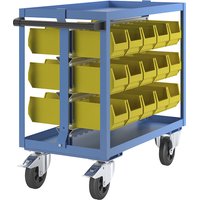 eurokraft pro with 30 open fronted storage bins made of PE, with 30 open fronted storage bins made of PE, max. load 250 kg