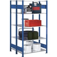 eurokraft pro double row, double row, shelf WxD 1000 x (2 x 500) mm, zinc plated, height 2500 mm, standard shelf unit