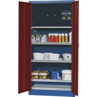 asecos with type 30 safety box, with type 30 safety box, 2 tray shelves, 1 base sump tray