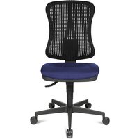 Topstar without arm rests, without arm rests, blue seat, black mesh back rest