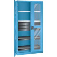 LISTA with 2 shelves, 2 pull-out shelves and 3 drawers, with 2 shelves, 2 pull-out shelves and 3 drawers, light blue