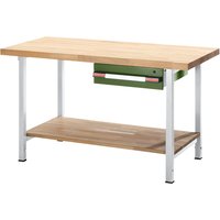 eurokraft pro 1 drawer, 1 shelf, 1 drawer, 1 shelf, width 1000 mm, light grey / reseda green