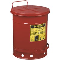 Justrite round, with foot pedal, round, with foot pedal, capacity 34 l