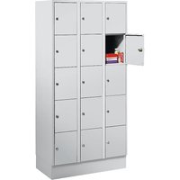 Wolf 3 compartments, 3 compartments, light grey, W 900 mm, with base plinth