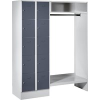 Wolf 2 compartments on left, 1 coat rail, W 1470 mm, 2 compartments on left, 1 coat rail, W 1470 mm, light grey / basalt grey