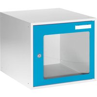 eurokraft basic HxWxD 350 x 400 x 450 mm, vision panel door, HxWxD 350 x 400 x 450 mm, vision panel door, light grey / light blue
