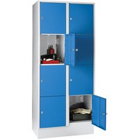 Wolf 2 compartments, 2 compartments, light grey / light blue, W 800 mm, with base plinth