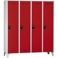 Wolf 4 compartments, 4 compartments, light grey / flame red, 1600 mm