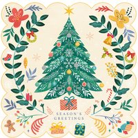 Folk Christmas Tree Charity Christmas Cards - Pack of 10