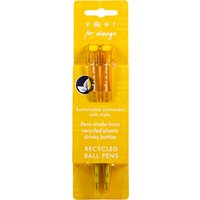 VENT For Change Recycled Drinks Bottle Ballpoint Pens - Yellow - Set of 2
