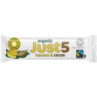 Tropical Wholefoods Just 5 Organic & Fairtrade Snack Bar - Banana & Cocoa - 8 x 40g