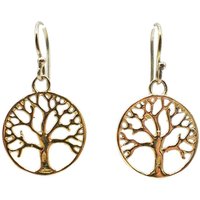 Fair Trade Gold Coloured Tree of Life Earrings