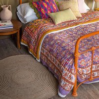 Ian Snow Apricot & Lavender Floral Quilt - 270cm x 220cm at Natural Collection Ian Snow Apricot & Lavender Floral Quilt - 270cm x 220cm.