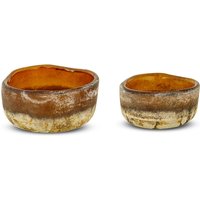 Janka Glass Tealights - Dark Amber - Set of 2 at Natural Collection Janka Glass Tealights - Dark Amber - Set of 2.