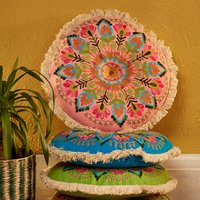 Bohemia Mandala Embroidered Cushion - Pink