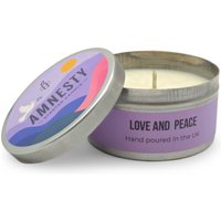 Amnesty Aluminium Travel Tin Candle - Love & Peace