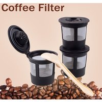 3 st påfyllningsbart återanvändbart kaffefilter + 1 kaffeskedar pod keurig solo rostfritt mesh kompatibel