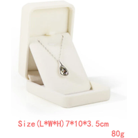 Beige sammet smyckeskrin ring behållare halsband hållare örhängen hänge förvaringsbox