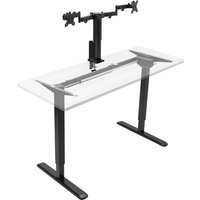 VIVO Single Motor Desk Frame with Electric Dual Monitor Arm & Touch Screen Memory Controller