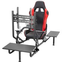 VIVO Racing Simulator Cockpit with TV Mount & Shelf Kit