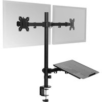VIVO Dual Monitor Extra Tall Desk Mount with Laptop Holder
