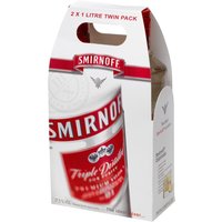 Smirnoff Red Label Vodka 37.5% 2x1L Twinpack