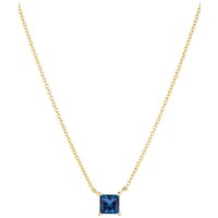 Halskette Ellera Quadrato - 18K vergoldet mit blauen Zirkonia-Steinen