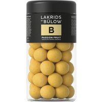 Lakritz überzogen mit Passionsfrucht, weisser Schokolade und Zucker
