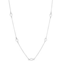 Halskette Padua Cinque - mit Süßwasserperle und weißen Zirkonias.