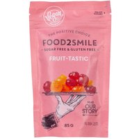 Food2Smile Zuckerfreie Gummibonbons mit Fruchtgeschmack, mit Süßungsmitteln, 85G.