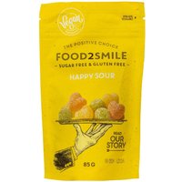 Food2Smile Zuckerfreie saure Gummibonbons mit Süßungsmitteln, 85G.