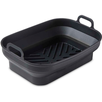 Tower Housewares Enjoy 33% Discount on Set of 2 Rectangular Foldable Silicone Trays in Black