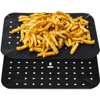 Tower 2 Pack of Rectangular Dual Basket Air Fryer Liners to fit 9 Litre None
