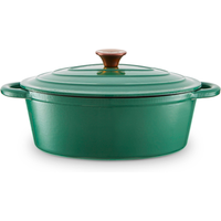 Foundry 29cm Oval Casserole Cast Iron Green