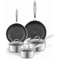 Tower Geo-Clad 5 Piece Hybrid Cookware Set Stainless Steel