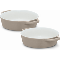 Nattura Set of 2 Round Baking Dishes BEIGE