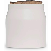 Tower Small Ceramic Storage Jar with Weathered Cork Lid White