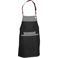 Barbary & Oak Denim Apron with Leather Details Blue
