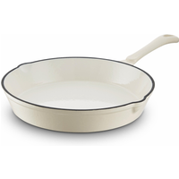 Foundry 26cm Cast Iron Round Fry Pan Cream