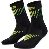 CEP Core Run Merino Socks Mid Cut 3.0, running socks, men, black/lime