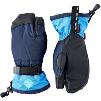 Hestra Gauntlet CZone, 3-finger ski gloves, junior, dark blue/sky blue