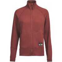 Lundhags Tived Merino Full Zip W, strato intermedio, nero, rosso