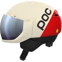 POC Levator MIPS, casco da sci con visiera, rouge/blanc