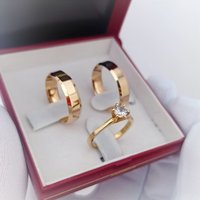 Combo Alianças 6mm R5 Moeda Antiga + Anel Princesa