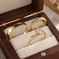 Conjunto Aliança Reta 4mm + Aliança Infinito + Anel Laurel