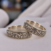 Par Alianças Trabalhadas 6mm Mod. Arthemis em Prata