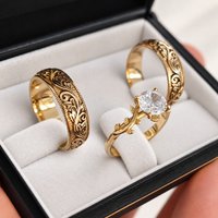 Par de Alianças Mod. Arthemis 6mm + Anel Bella de Moeda Antiga