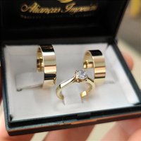 Par de Alianças 6mm Retas + Anel Condessa