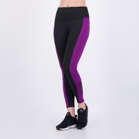 Calça Puma Fit Eversculpt Color Block Wording Feminina Preta e Roxa